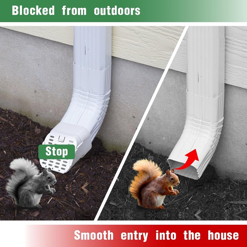 Lebenwell 3"x4" Type-A Gutter Downspout Connector, Outlet Filter and Leaf Guard for Bottom of Downspouts - Image 3